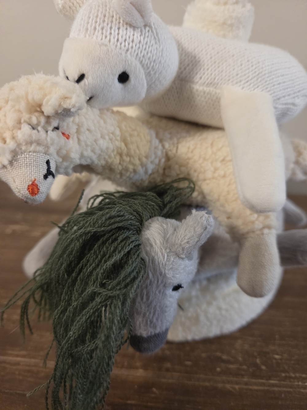 Pottery Barn Kids Cream/Gray Plush Stacking Animals